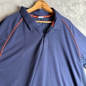 Alo Mens Polo Size 2XL Blue Golf Coolfit Performance Short Sleeve Breathable NWT